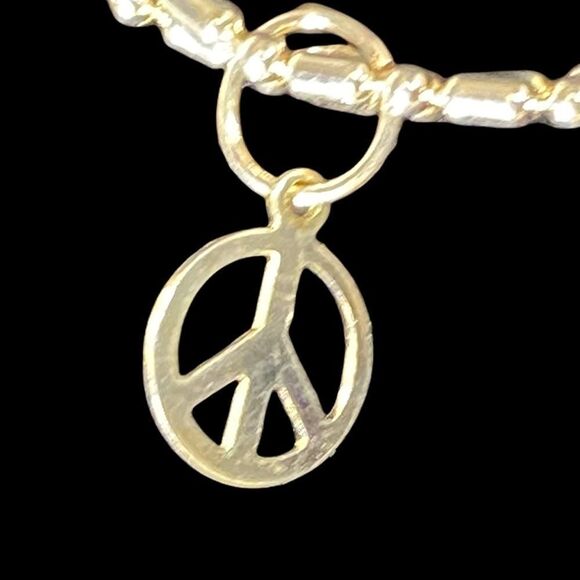 Sterling silver 925 adjustable ankle bracelet with cherries, peace, dragonfly - Picture 9 of 14